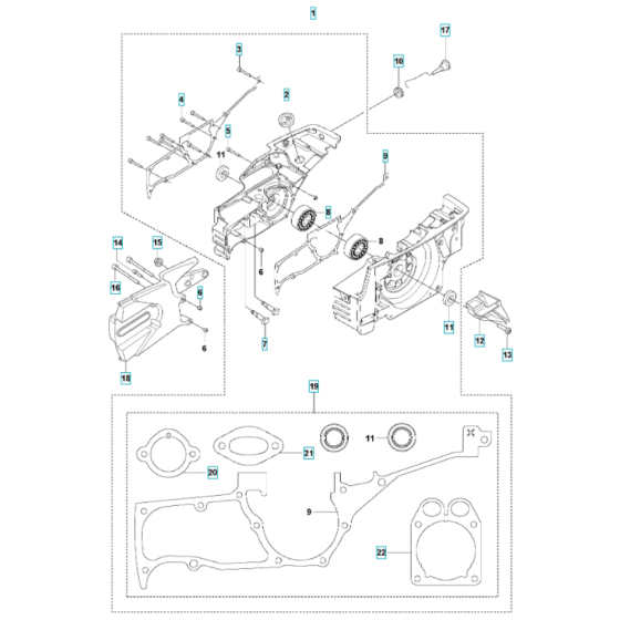 Crankcase Assembly for Husqvarna K1270 II Disc Cutter