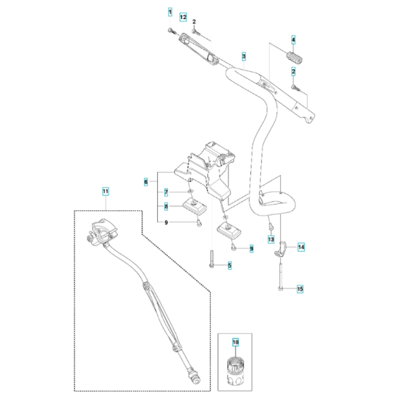 Handle Assembly for Husqvarna K1270 II Disc Cutter