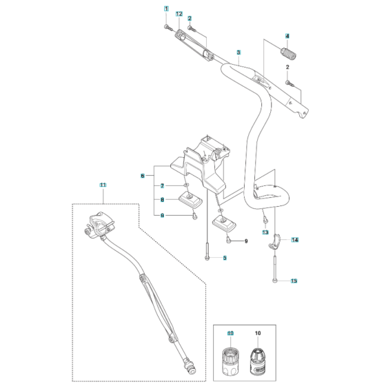 Handle Assembly for Husqvarna K1270 II Smartguard Disc Cutter