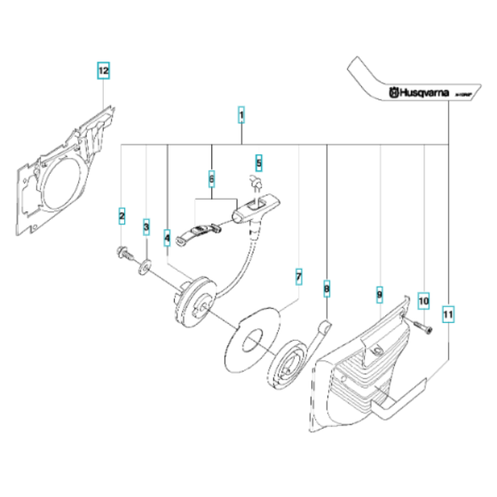 Starter Assembly for Husqvarna K1270 Rail I Disc Cutter