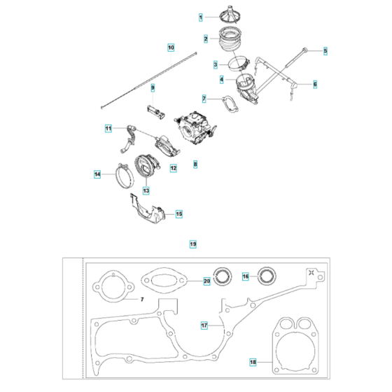 Carburettor Assembly for Husqvarna K1270 Rail I Disc Cutter