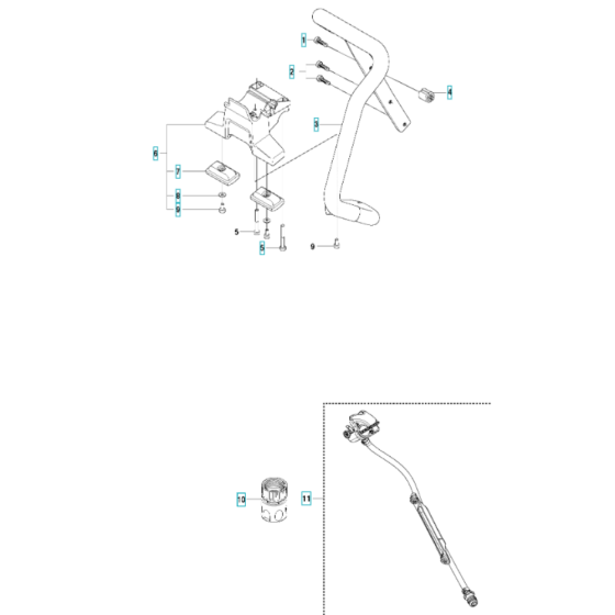 Handle Assembly for Husqvarna K1270 Rail I Disc Cutter