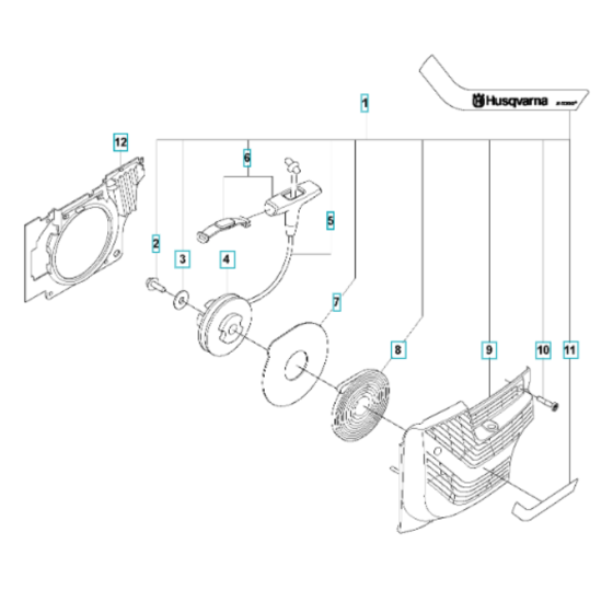 Starter Assembly for Husqvarna K1270 Rail II Disc Cutter