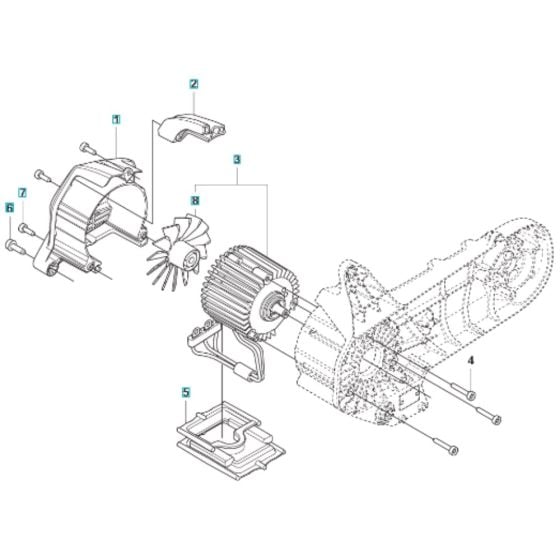 Motor for Husqvarna K1 PACE Battery Disc Cutter