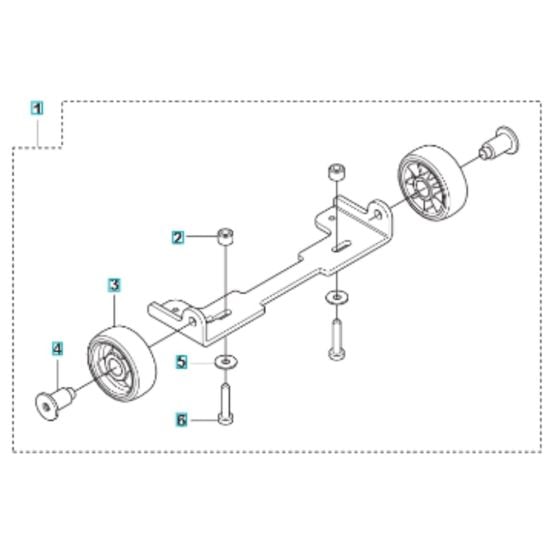 Wheel Assembly for Husqvarna K1 PACE Battery Disc Cutter