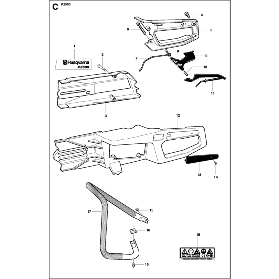 Chassis / Frame Assembly for Husqvarna K2500 Disc Cutters