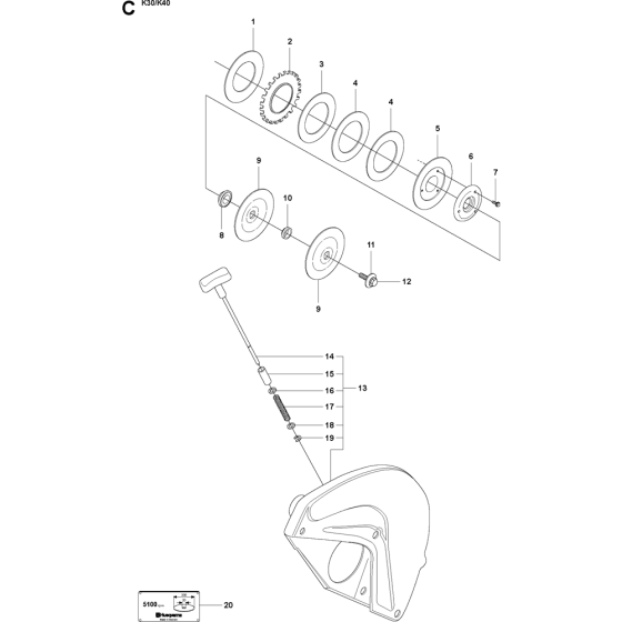 Handle Assembly for Husqvarna K30 Disc Cutters