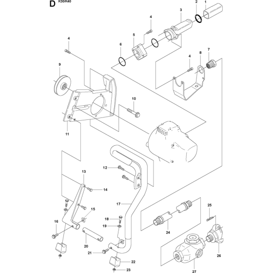 Air Motor Assembly for Husqvarna K30 Disc Cutters