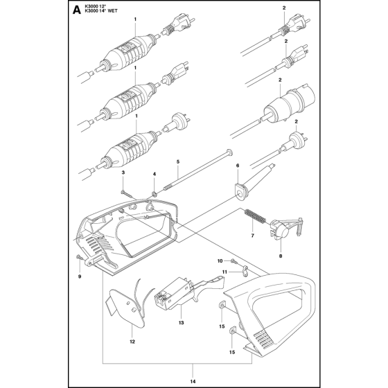 Electrical Assembly for Husqvarna K3000 Disc Cutters