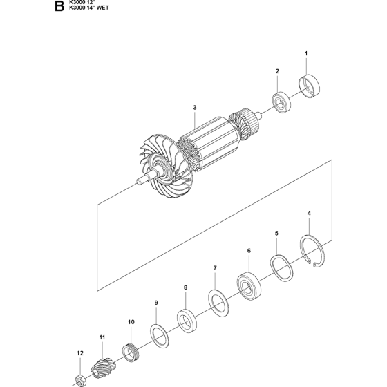 Motor Assembly for Husqvarna K3000 Disc Cutters