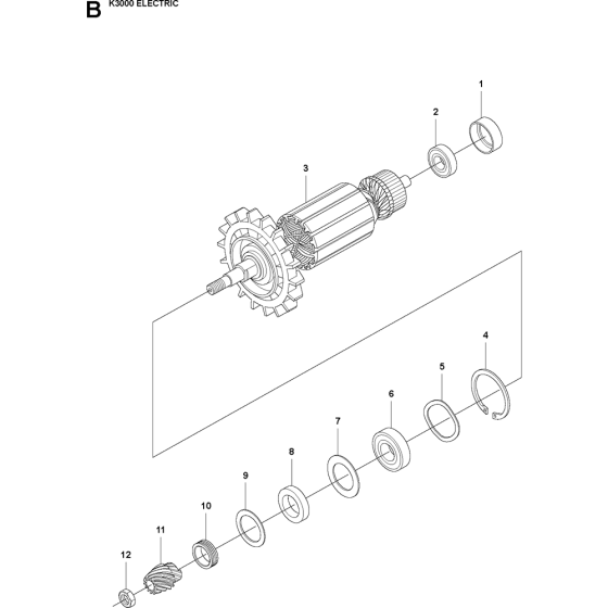 Armature Assembly for Husqvarna K3000 Electric Disc Cutters