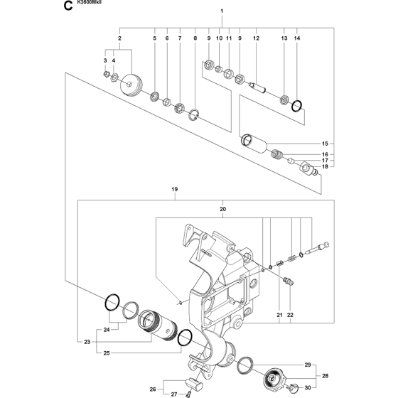 Chassis / Frame Assembly for Husqvarna K3600 Mkii Disc Cutters