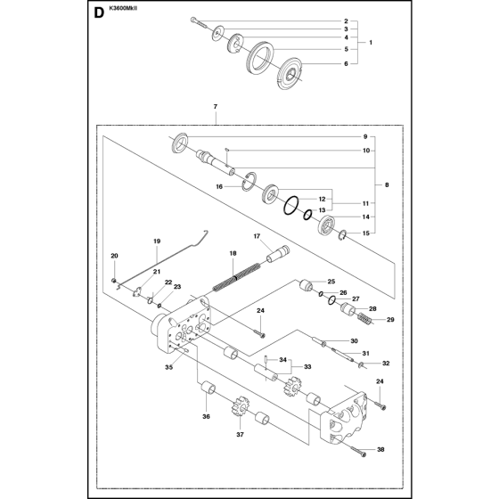 Hydraulic Pump - Motor Assembly for Husqvarna K3600 Mkii Disc Cutters