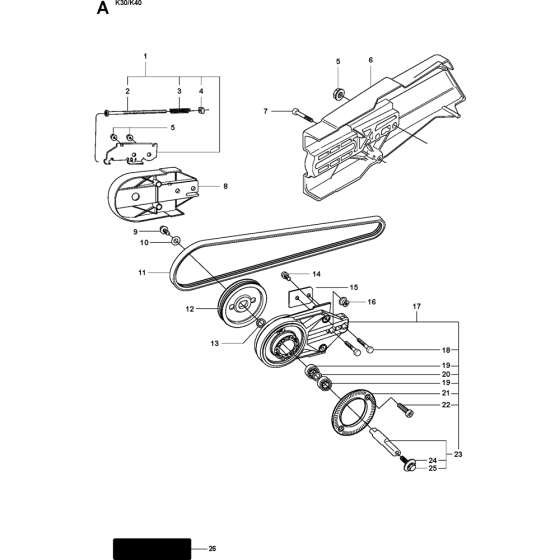 Pulley Assembly for Husqvarna K40 Disc Cutters