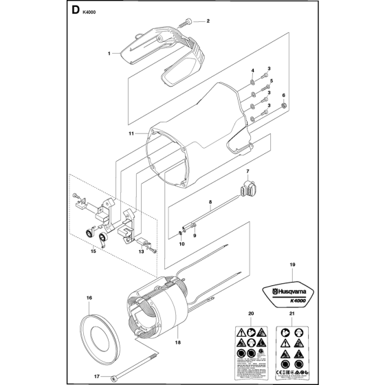 Motor Housing Assembly for Husqvarna K4000 Disc Cutters