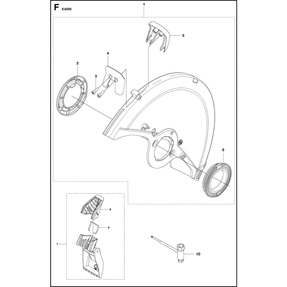 Guards Assembly for Husqvarna K4000 Disc Cutters