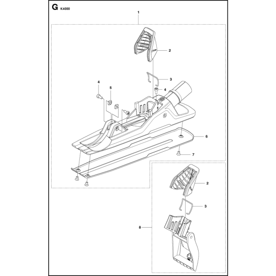 Vac Unit Assembly for Husqvarna K4000 Disc Cutters