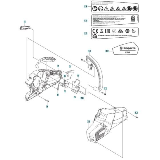 Chassis for Husqvarna K535I Battery Disc Cutter