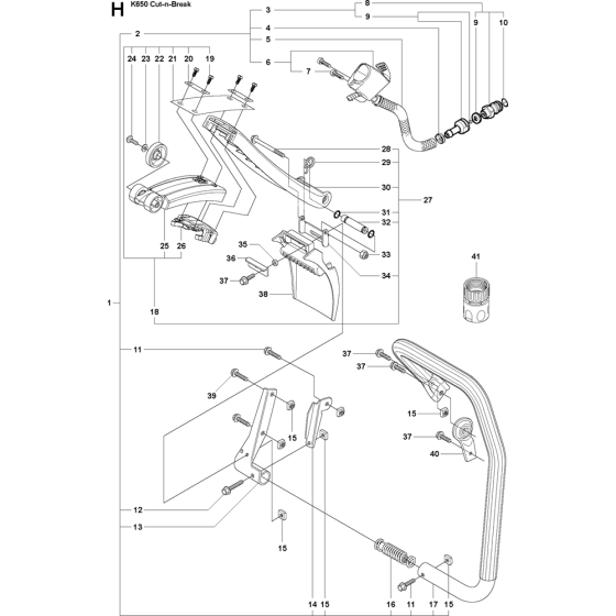 Handle Assembly for Husqvarna K650 Cut N Break Disc Cutters