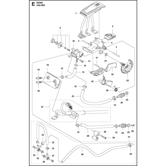 Valves Assembly for Husqvarna K6500 Disc Cutters