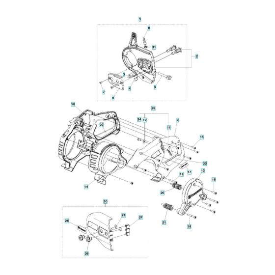 Cover Assembly for Husqvarna K6500 Chain II Concrete Cutter