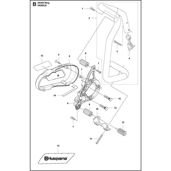 Handle Assembly for Husqvarna K6500 Ring Disc Cutters