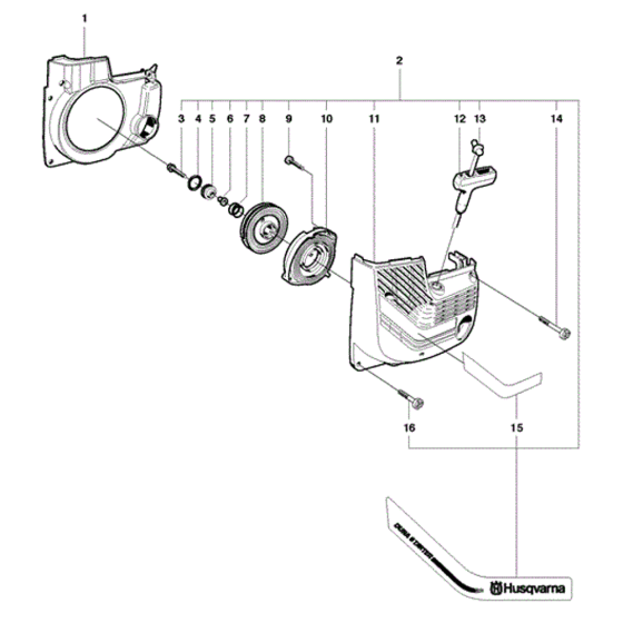 Starter Assembly for Husqvarna K650 Cut N Break Disc Cutters