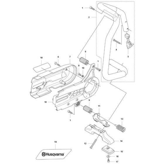 Handle Assembly for Husqvarna K7000 Disc Cutter