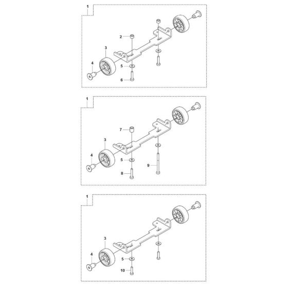 Wheel Assembly for Husqvarna K7000 Disc Cutter