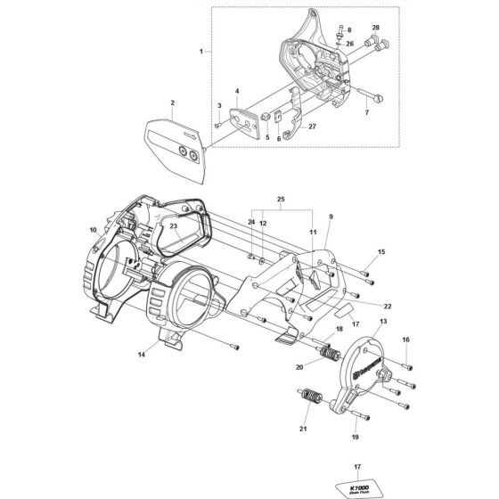 Cover Assembly for Husqvarna K7000 Chain Flush Concrete Cutter