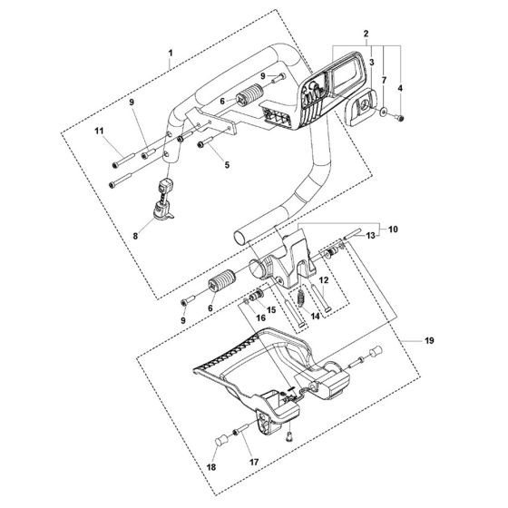 Handle Assembly for Husqvarna K7000 Chain Disc Cutter