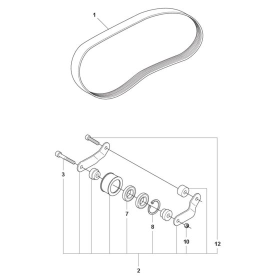 Belt Assembly for Husqvarna K7000 Ring Disc Cutter