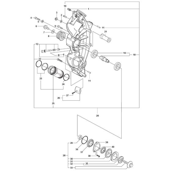 Chassis 17" Assembly for Husqvarna K7000 Ring Disc Cutter