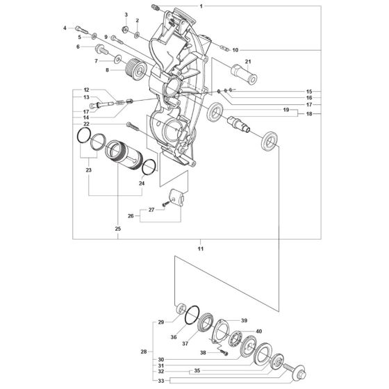 Chassis 14" Assembly for Husqvarna K7000 Ring Disc Cutter