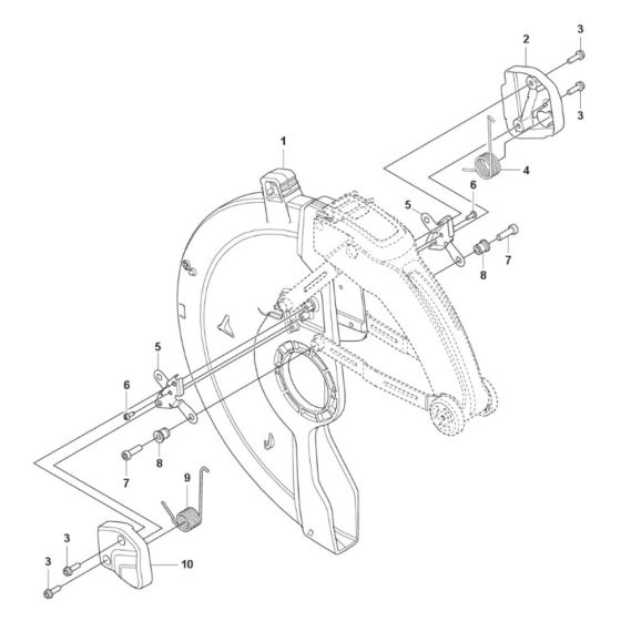 Guard Assembly -1 for Husqvarna K7000 SmartGuard Disc Cutter