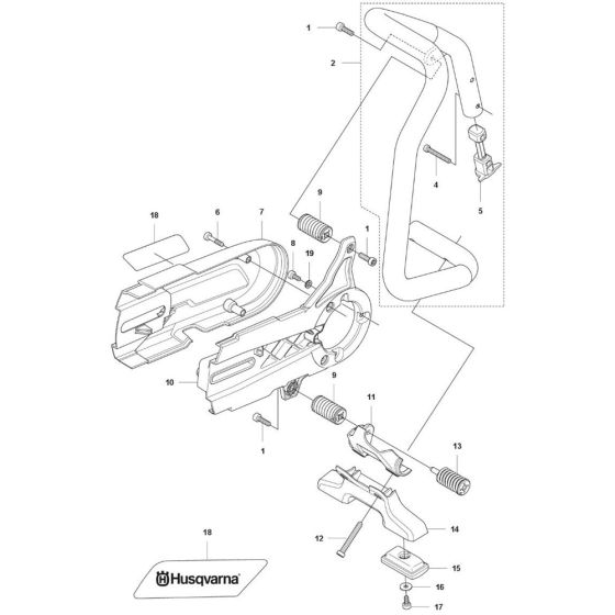 Handle Assembly for Husqvarna K7000 SmartGuard Disc Cutter