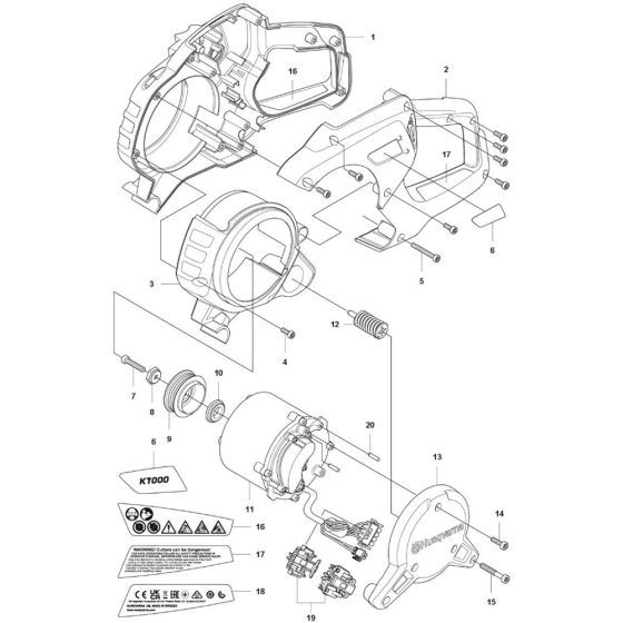 Motor Assembly for Husqvarna K7000 SmartGuard Disc Cutter