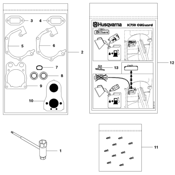 Kit Switch Off Assembly for Husqvarna K750 Disc Cutters