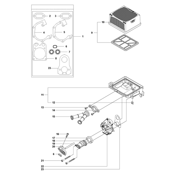 Air Filter Assembly for Husqvarna K760 Disc Cutters