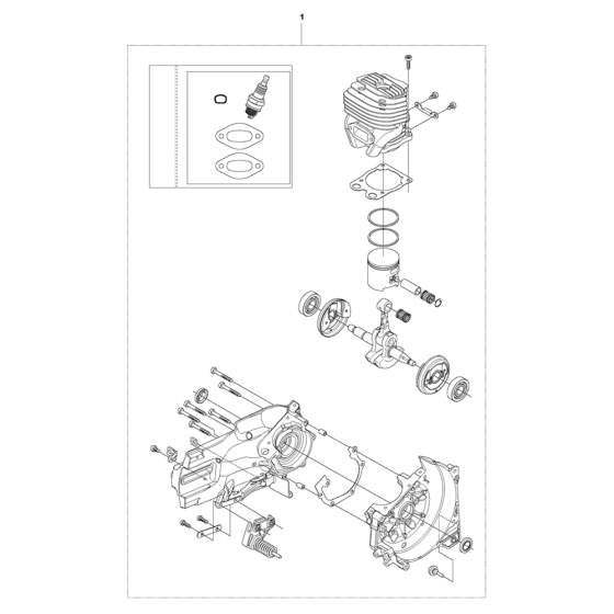 Short Block-2 Assembly for Husqvarna K760 Disc Cutters