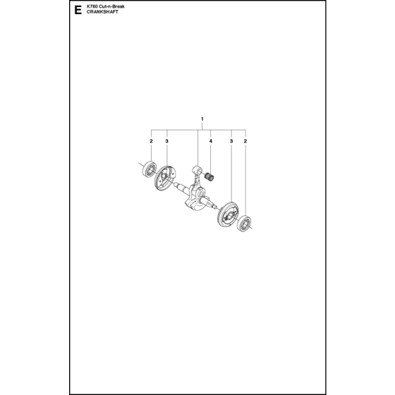 Crankshaft Assembly for Husqvarna K760 Cut N Break Disc Cutters