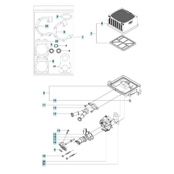 Air Filter Assembly for Husqvarna K760 II Disc Cutter