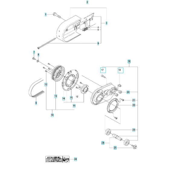 Belt Guard, Belt Pulley Assembly for Husqvarna K760 II Disc Cutter