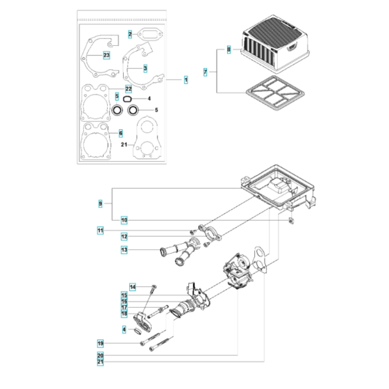 Air Filter Assembly for Husqvarna K770 Dry Cut Disc Cutter