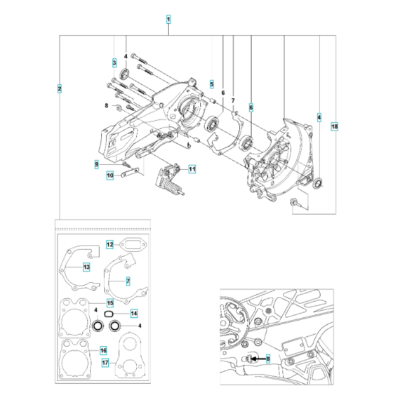 Crankcase Assembly for Husqvarna K770 Dry Cut Disc Cutter