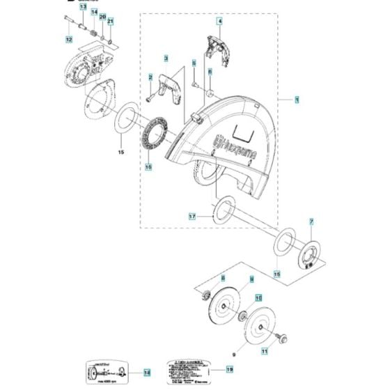 Blade Guard Assembly for Husqvarna K770 OilGuard Disc Cutter