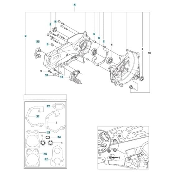 Crankcase Assembly for Husqvarna K770 OilGuard Disc Cutter