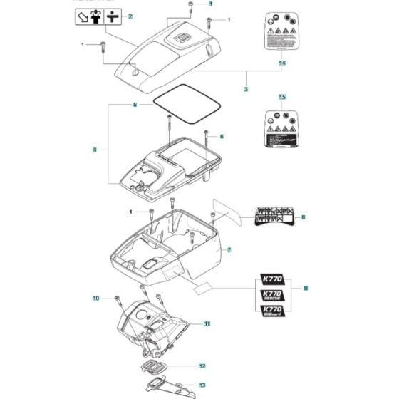 Cylinder Cover Assembly for Husqvarna K770 OilGuard Disc Cutter