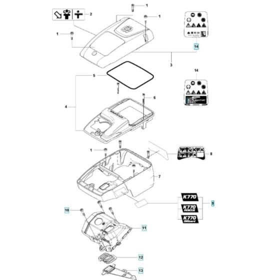 Cylinder Cover Assembly for Husqvarna K770 Rescue Disc Cutter