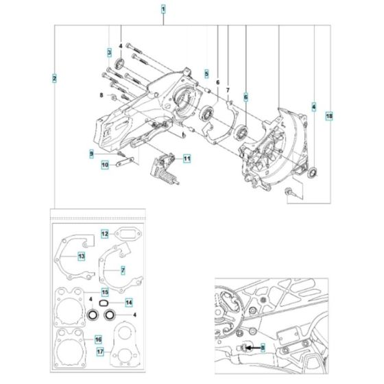 Crankcase Assembly for Husqvarna K770 VAC Disc Cutter